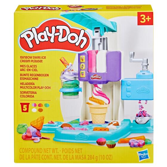 Play-Doh  Swirl Ice Cream Art.G0028 Rinkinys „Vaivorykštės ledai“