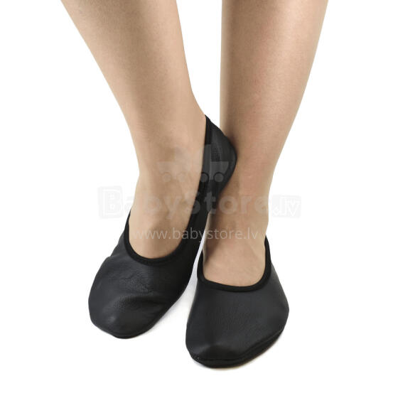 Bebe Basic Hip-Hop Gymnastics Shoes Art.SB120 Black Gimnastikos bateliai su odiniais padais