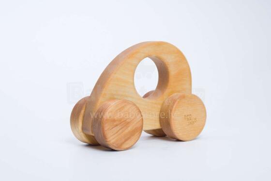 „Eco Toys Art.12008“ medinis vaikiškas žaislinis apvalus, alyvuotas automobilis