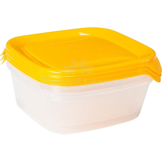 3 dubenėlių rinkinys 3x0,8L &amp;quot;Fresh&amp;amp;Go&amp;quot; geltonos spalvos