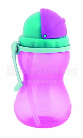 CANPOL BABIES gertuvė su šiaudeliu 370ml 56/113 pink