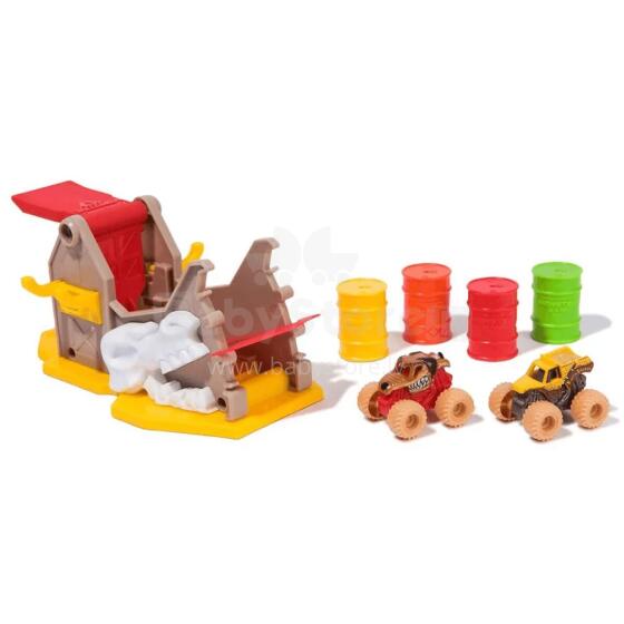 MONSTER JAM MINI JAMS paleidimo trasa su 2 transporto priemonėm Boneyard Blaster, 6069711