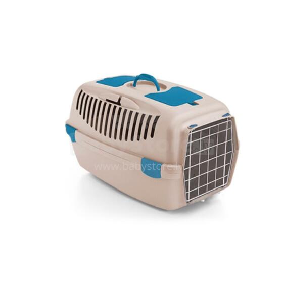 Transportavimo narvas Gulliver 3 su metalinėmis durimis 61x40x38cm balto travertino spalvos