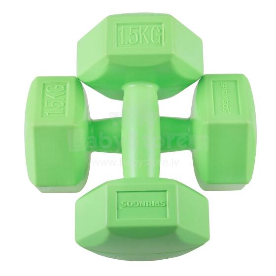 Šešiakampiai hanteliai Springos FA1031 2 x 1,5 kg