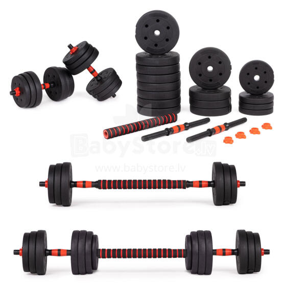 Movepro Art.212436 Reguliuojamo svorio hantelių ir štangos rinkinys 2 x 20 kg (bendras svoris 40 kg)