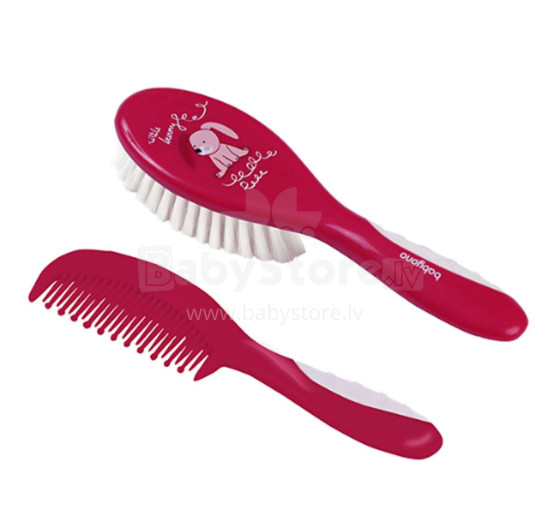 BabyOno Art.570 Pink Super soft bristle baby hairbrush + a comb