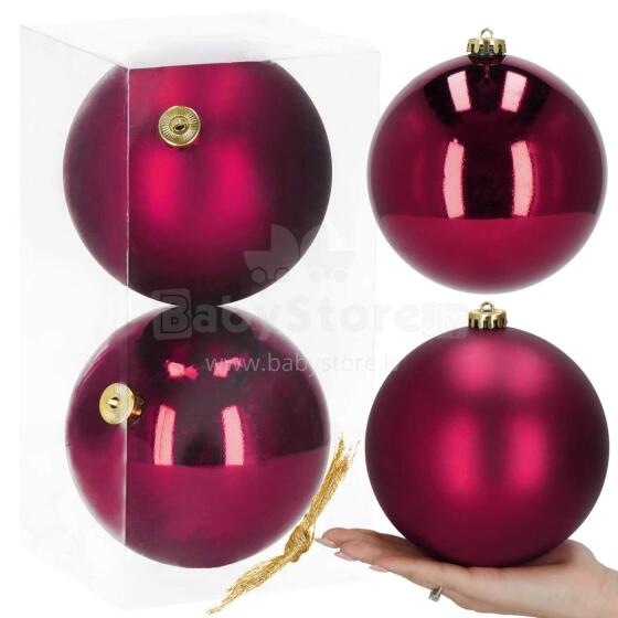 Kalėdiniai rutuliai Springos CA1179 2 vnt 15 cm bordo spalvos