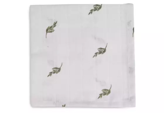 La bebe™ Muslin Mouth Cloth Stripe & Olive Leaf Green GOTS Art.537-848-66094 - Aukščiausios kokybės muslino veido vystyklai, 1 vnt. (31x31 cm)