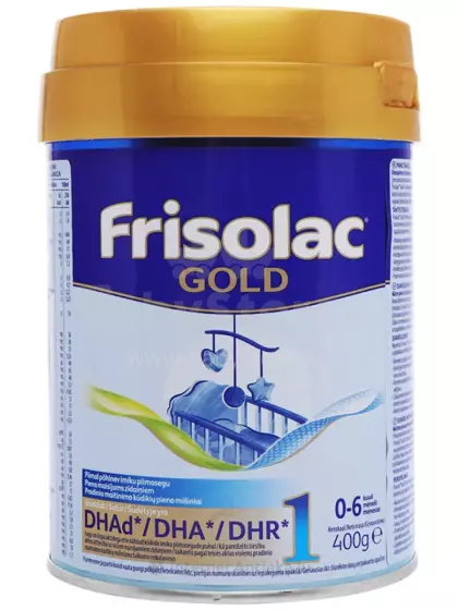 Frisolac Gold 1 DHA Art.FR71 Pieno mišinys (nuo 0 iki 6 mėnesių) 400 g (expiry date 29.05.2026)