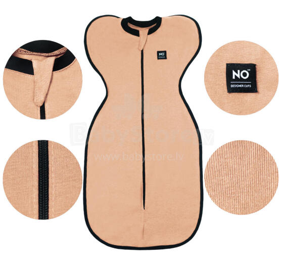 La Bebe™ NO Swaddle Up S Art.224709 Beige Medvilninis miegmaišis-vystyklai S dydžio.