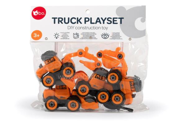 Bo Truck Playset Art.226982 Pasidaryk pats – susikonstruok mašinėlę „Statybinės mašinėlės"