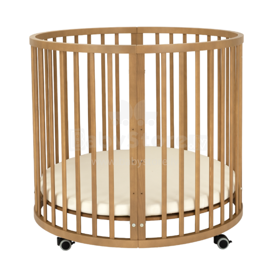 La Bebe™ Box Novi Mila Rond   Art.227060 Amber Oak Stilinga apvali medinė lovelė