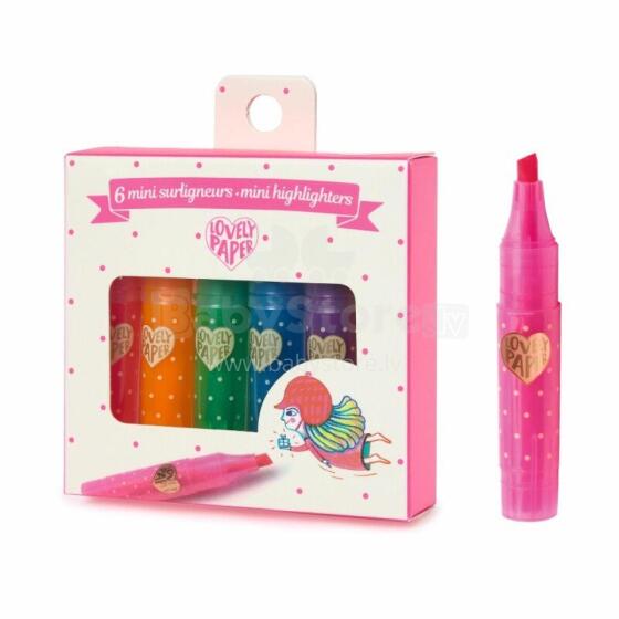 6 mini žymekliai - Neoniniai