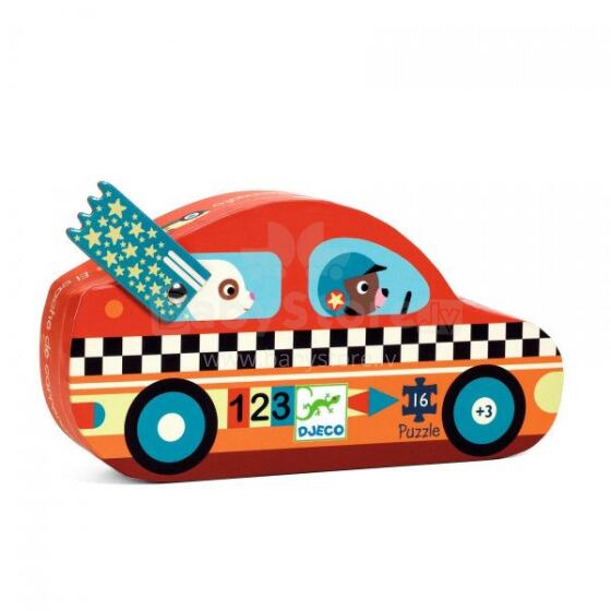 Siluetų dėlionė - Sportinis automobilis (16 detalės)