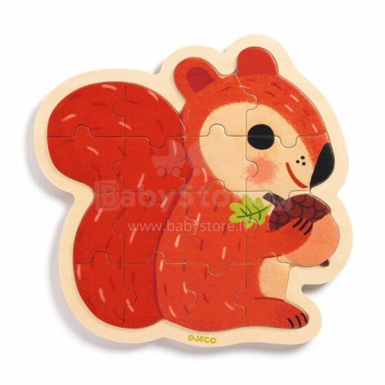 Medinis mokomasis galvosūkis - Voverė (16 detalių)