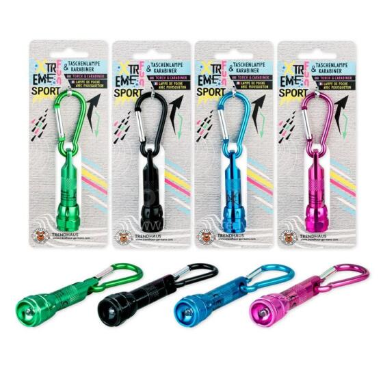 Xtreme – Žibintuvėlis su karabinu (1 vnt., 4 dizainai)