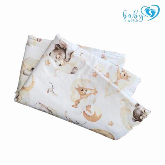 BABY 01624 Antklodė ir pagalvė 65x75 25x30 meškiukas smėlio spalvos