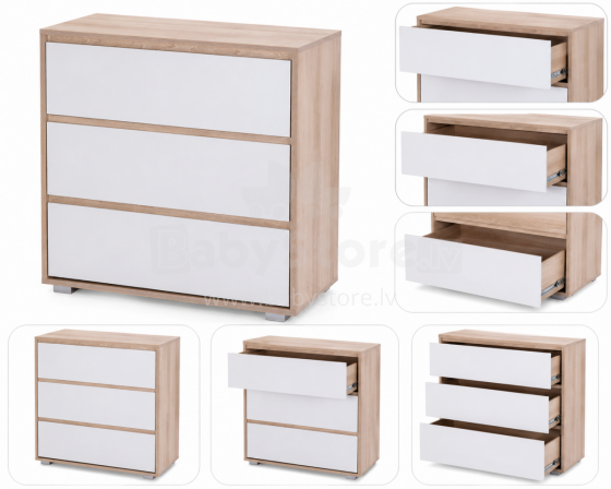 Klups Dalia Art.62326 Beech-Ash komoda su keičiamu paviršiumi