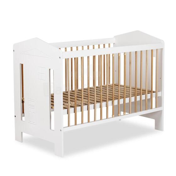 Klups Ida Art.233089 White/Pine Vaikiška medinė lovelė 120x60 cm
