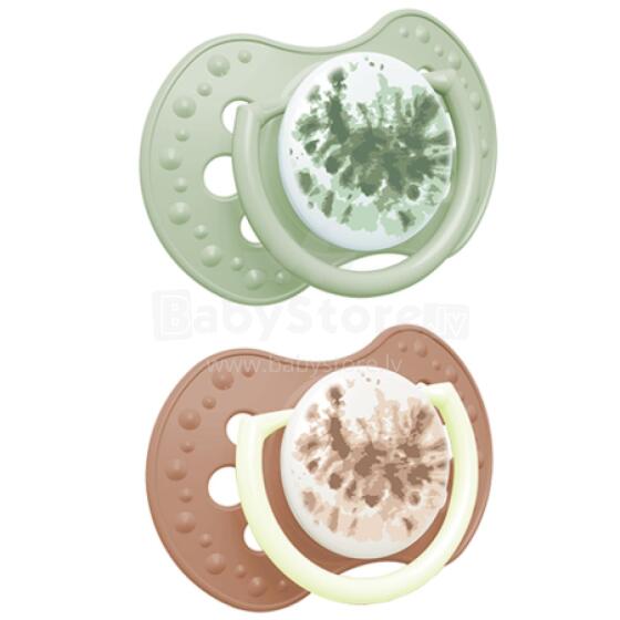 LOVI 22/918 Dynamic silicone pacifier 3-6 m 2 pcs Tie Dye Green Girl