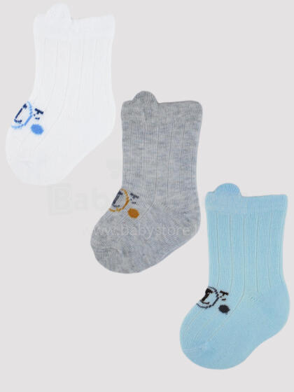 NOVITI SB019-B-01 Cotton socks with smiley faces boy 0-6m