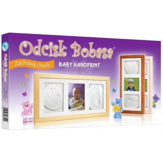 Baby Print – trigubas rėmelis su rudu moliu