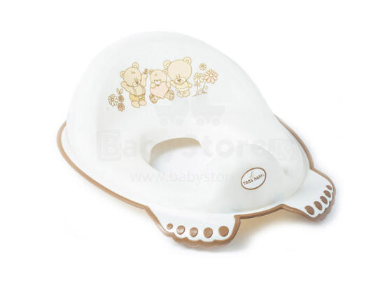 TEGA MS-016-118 Teddy Bear neslystantis tualeto sėdynės užvalkalas, perlamutrinė balta