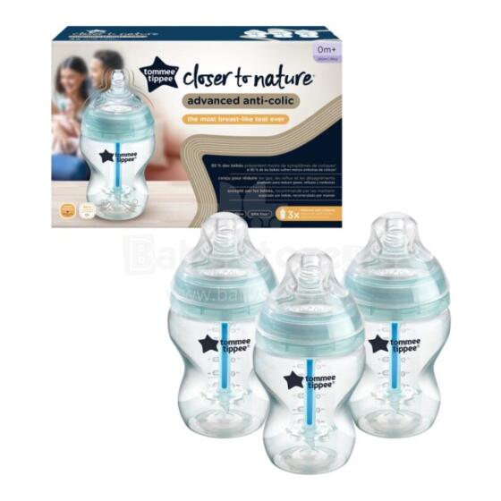 TOMMEE TIPPEE TTP422746 Plastikinis buteliukas nuo pilvo dieglių 260 ml 3 pak.