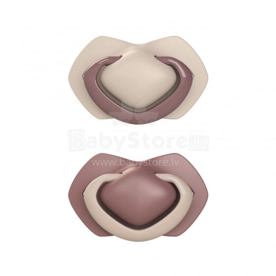 CANPOL 22/656 Raminantis silikoninis simetriškas čiulptukas 6-18 mėn Pure Color rožinis