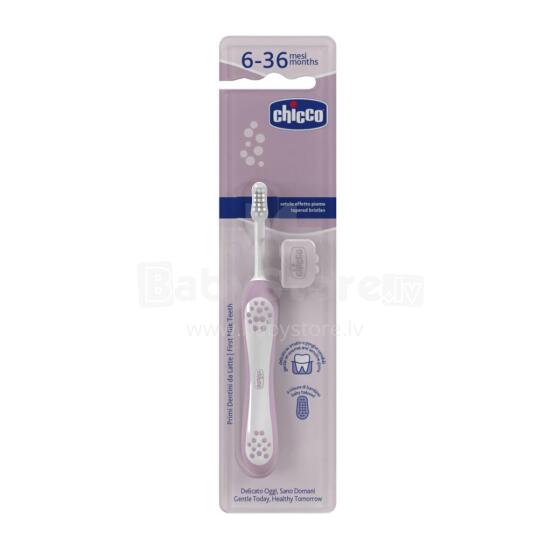 CHICCO 00012081000000 Dantų šepetėlis Alyvinis 6-36 m
