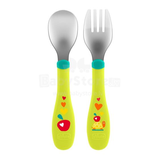 CHICCO 00016102300000 Metaliniai stalo įrankiai žalia 18m+