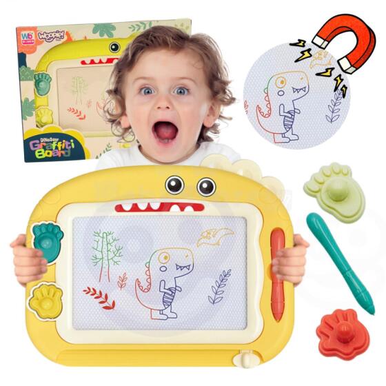 WOOPIE 48181 Magnetinė lenta Dinozaurų geltona