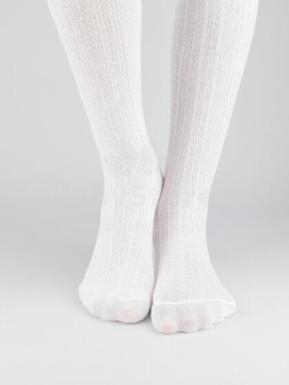 NOVITI RB009-G-01 Cotton tights jacquard pattern stripes white 104/110*