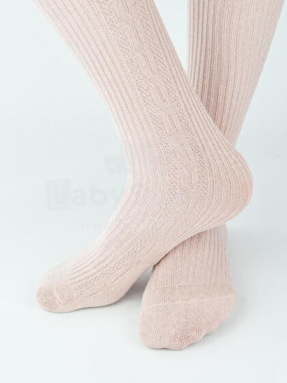 NOVITI RB011-G-02 Cotton tights stripe braid pink 92/98