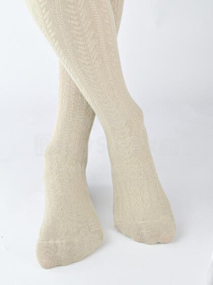NOVITI RB012-G-02 Cotton tights striped herringbone light beige 92/98