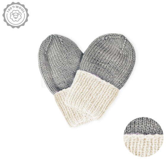 La Bebe™ Lambswool Natural Eco Baby Gloves Art.236271 Grey