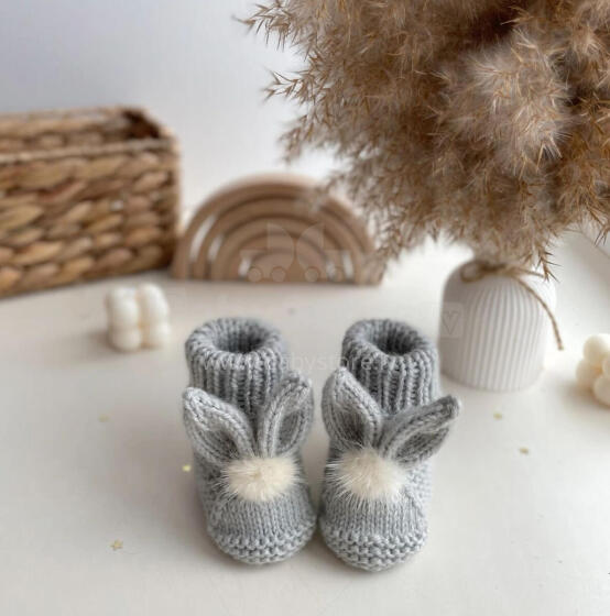 La Bebe™ Lambswool Natural Eco Socks/Booties  Art.236525  Natural wool socks/boots for newborns