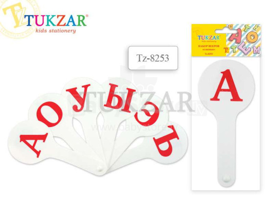 Tukzar Art.TZ8253 Пластиковый веер Гласные буквы
