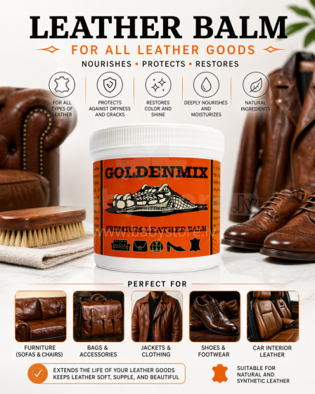 Natūralus balzamas odos gaminiams, batams - GOLDENMIX Leather Balsam (Golden Mix) 150ml