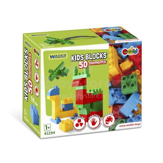 WADER 41294 Kids Blocks kaladėlės 50 vnt.