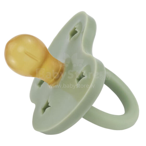 Hevea Round Stars Moon  Art.239410 Moss Green   Anatominis / ortopedinis latekso jaukas 3-36 mėn