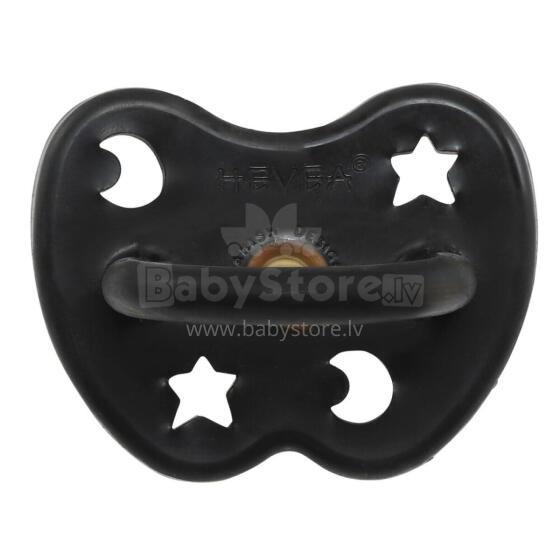 Hevea Round Stars Moon  Art.239412 Space Black Anatominis / ortopedinis latekso jaukas 3-36 mėn