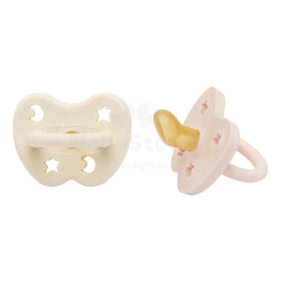 Hevea Stars Moon  Art.239417 Milky White/Powder  Anatominis / ortopedinis latekso jaukas 0-3 mėn