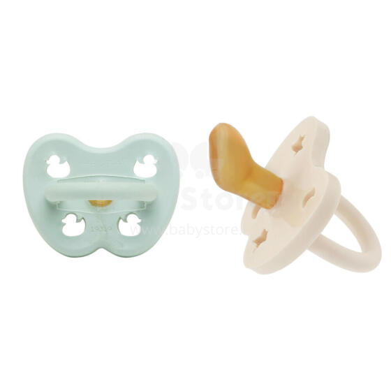 Hevea Stars Moon  Art.239418 Milky White/Mellow Mint  Anatominis / ortopedinis latekso jaukas 0-3 mėn