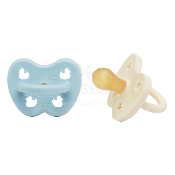 Hevea Natural Rubber Pacifier  Art.239420 Baby Blue /White Milky Anatominis / ortopedinis latekso jaukas 0-3 mėn