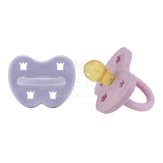 Hevea Natural Rubber Pacifier Round Art.239424 Dusty Violet/Orchid  Anatominis / ortopedinis latekso jaukas 3-36 mėn