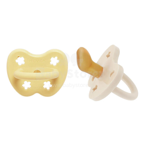 Hevea Natural Rubber Pacifier Anatomical Art.239433 Pale Butter/Milky White Anatominis / ortopedinis latekso jaukas 3-36 mėn