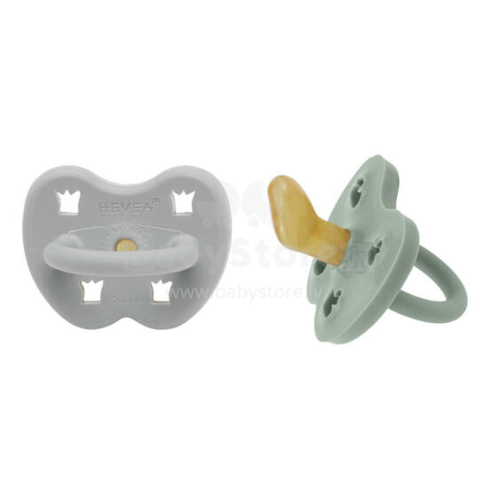 Hevea Natural Rubber Pacifier Anatomical Art.239435 Grey/Sage Anatominis / ortopedinis latekso jaukas 3-36 mėn