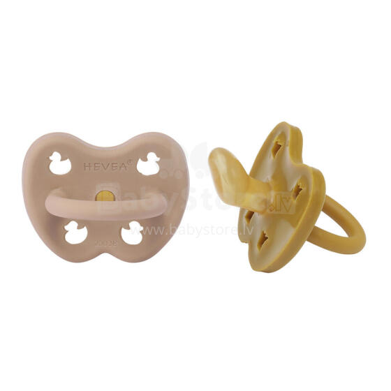 Hevea Natural Rubber Pacifier Anatomical Art.239439 Golden Honey/Tan Beige Anatominis / ortopedinis latekso jaukas 3-36 mėn