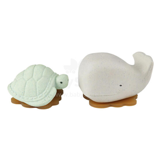 Hevea Set Rubber Bathing Toy Art.345031 Frosty White/Sage vonios žaislas „Alfie“ iš 100% natūralaus kaučiuko 0+ mėnesių